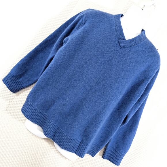 THE GAP! ANGORA & LAMBSWOOL BLEND, THICK, PLUSH SKY BLUE V-NECK SWEATER! SZ XL - Picture 1 of 9